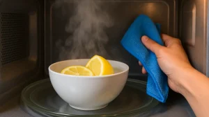 Kuinka laittaa sitruunaviipale sammutettuun mikroaaltouuniin: mitä se antaa ja miksi se on suositeltavaa